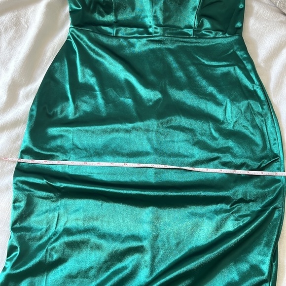 Lulus Melora Emerald Green Satin Sleeveless Maxi Dress Large - Picture 14 of 15